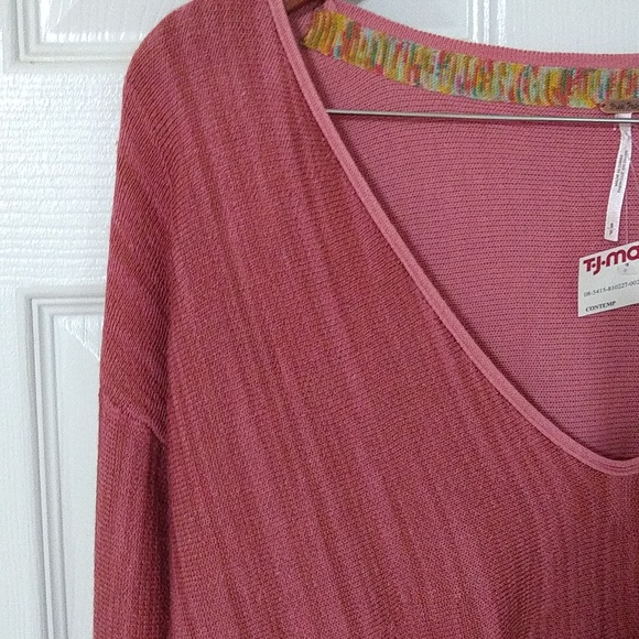 Free People Boxy Bell sleeve size small rust  sweater - Picture 3 of 12